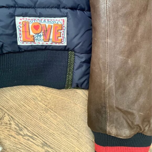 Scotch & Soda - Wool/Leather Varsity Jacket – Insulated Bomber - Picture 2 of 6